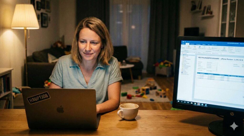 Zwischen Hauptjob und Selbstständigkeit: Der Küchentisch wird für viele Feierabend-Freelancer zum zweiten Arbeitsplatz.