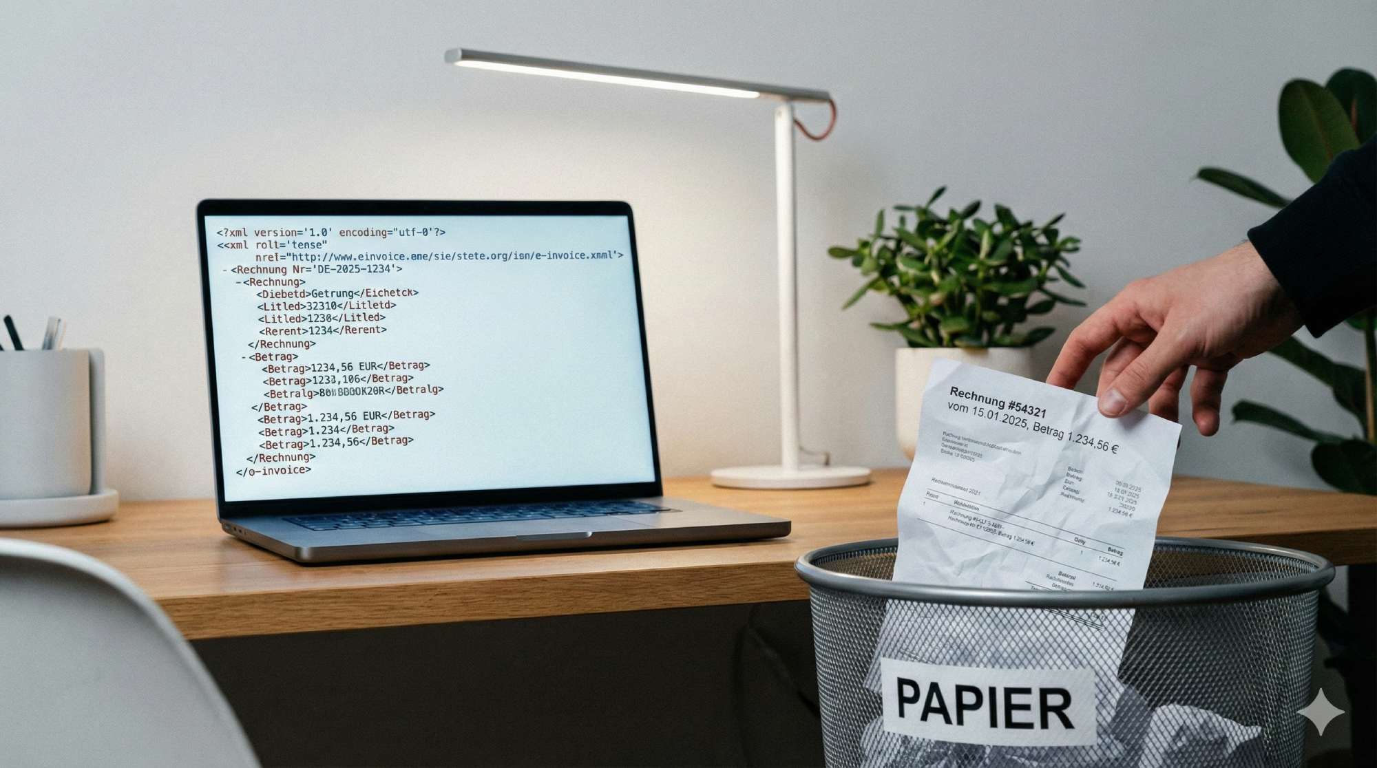 Ab 2025 Pflicht: Auch Kleinunternehmer müssen elektronische Rechnungen empfangen und archivieren können.