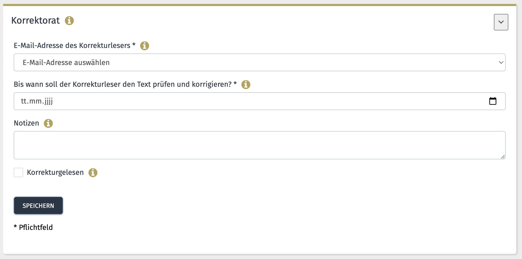 Korrektorat: Den Text ans Lektorat senden.