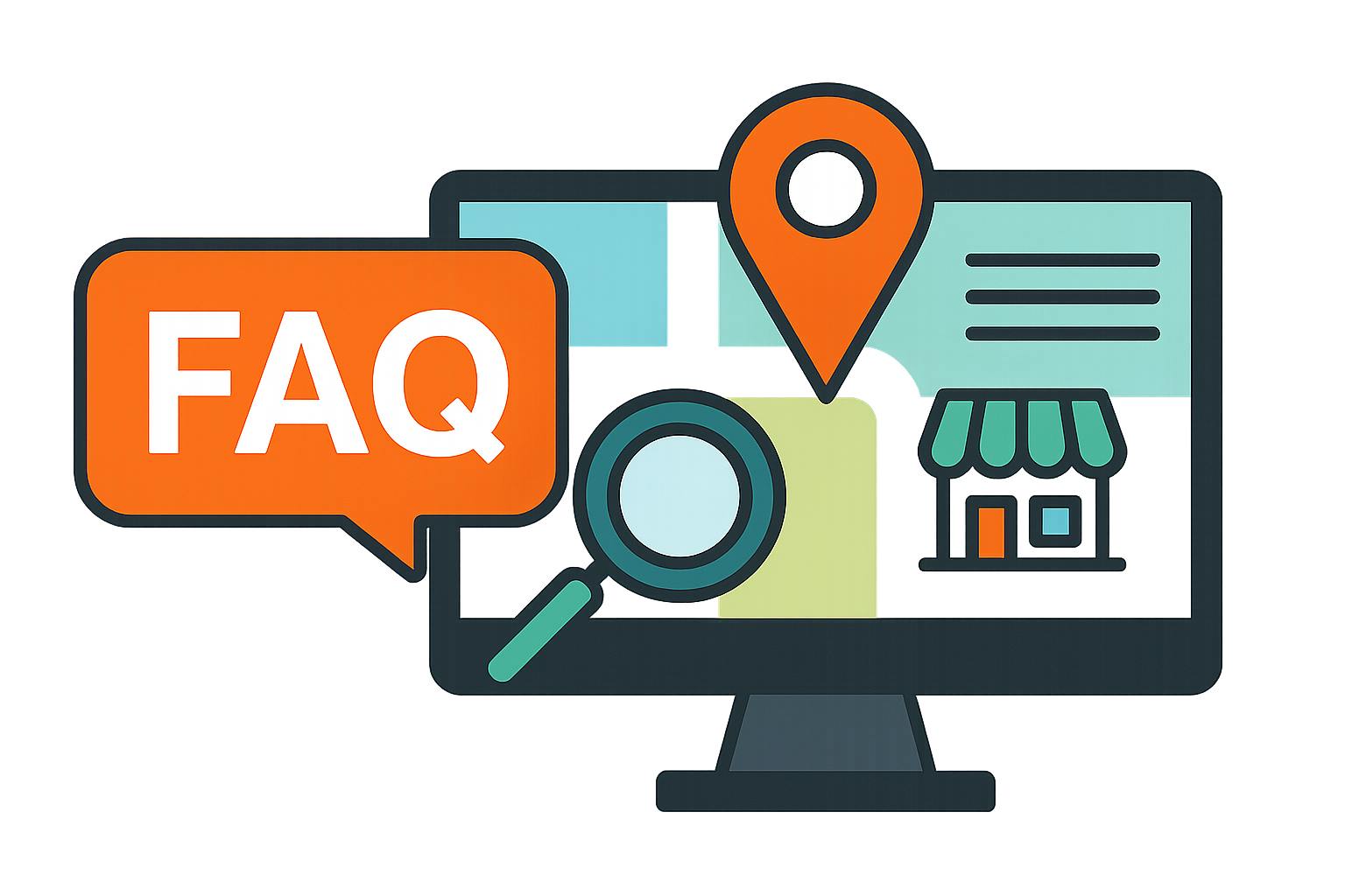 Local SEO Agentur finden: FAQ Grafik
