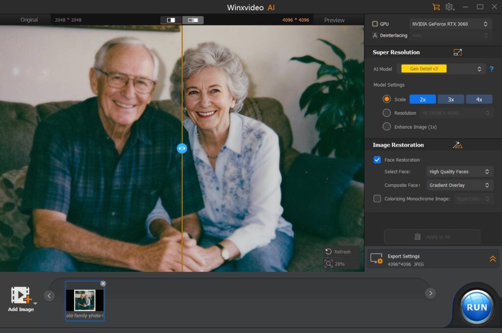 Präsentation gerettet: So erstrahlt das unscharfe Foto des Gründerpaares in neuem Glanz.