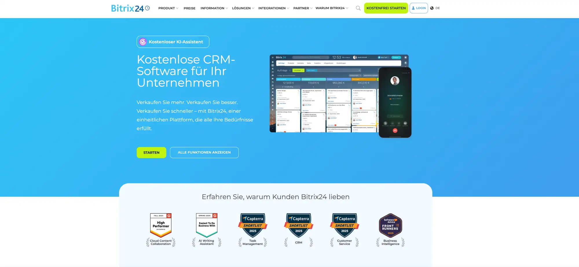 CRM-System Ratgeber-Vergleich Bitrix24