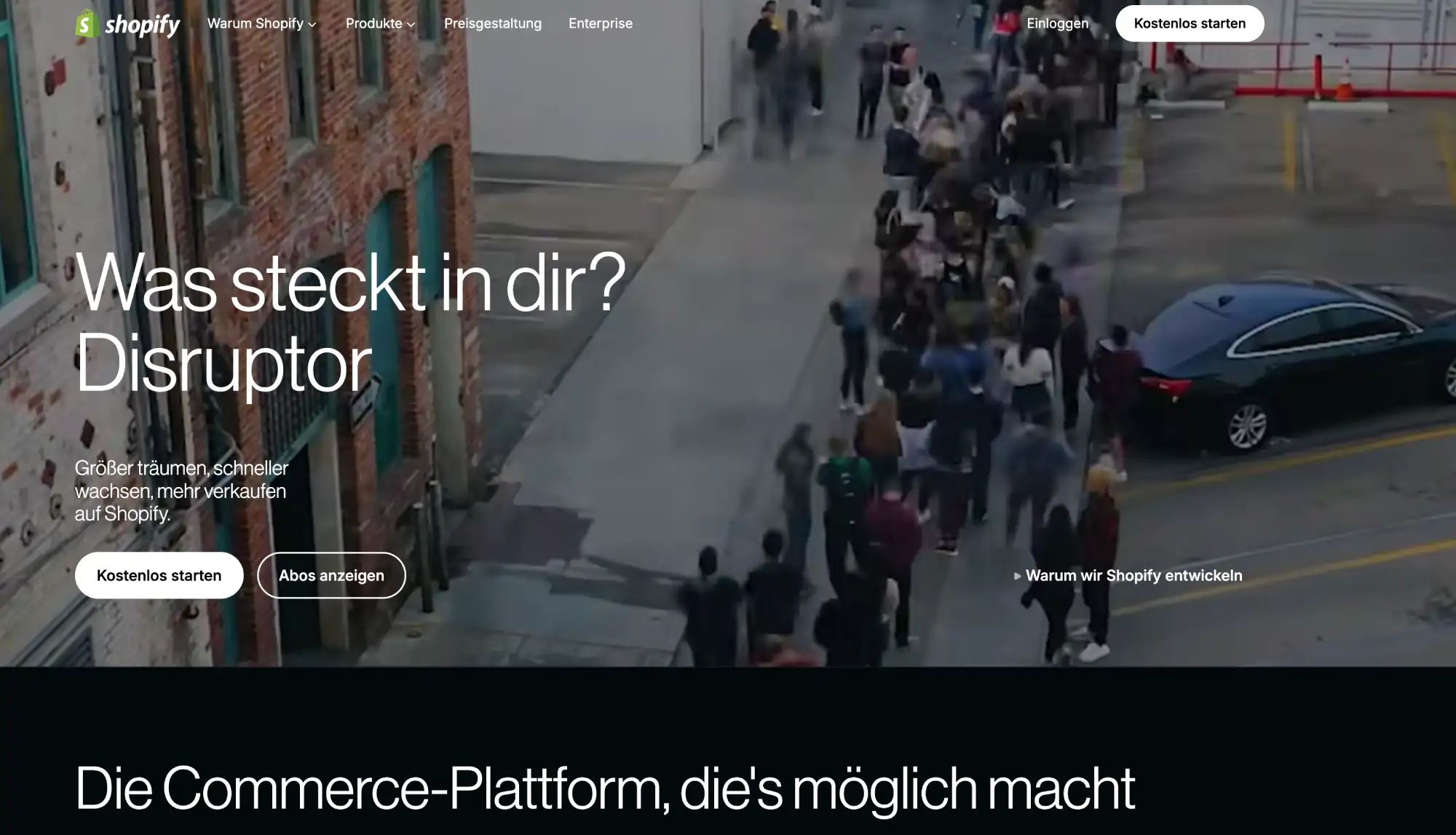 Shopsystem Vergleich Ratgeber Screenshot Shopify