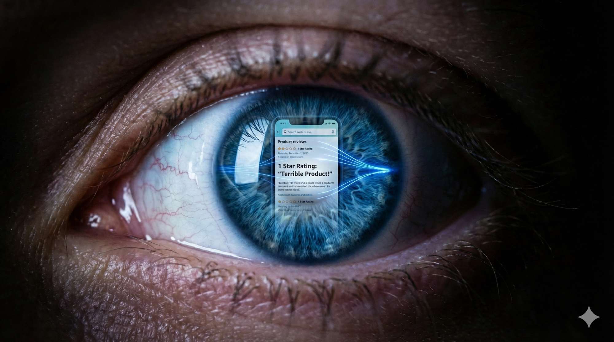 Eye-Tracking-Studien zeigen: Das menschliche Auge verweilt länger auf negativen Bewertungen – ein evolutionäres Erbe unserer Vorfahren.