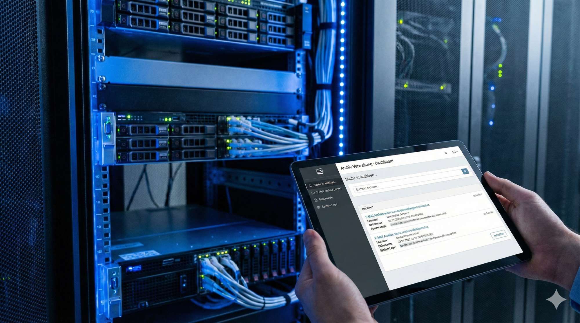 Professionelle Archivierungslösungen speichern E-Mails manipulationssicher in zertifizierten Rechenzentren.