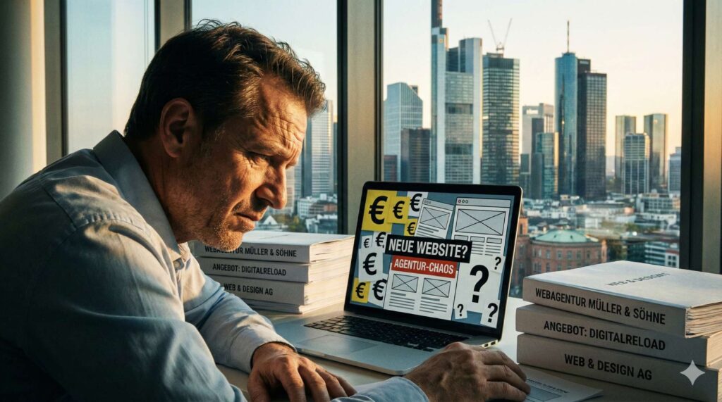 Drei Angebote, drei Preise, null Orientierung: So fühlt sich Budgetplanung für Websites oft an.