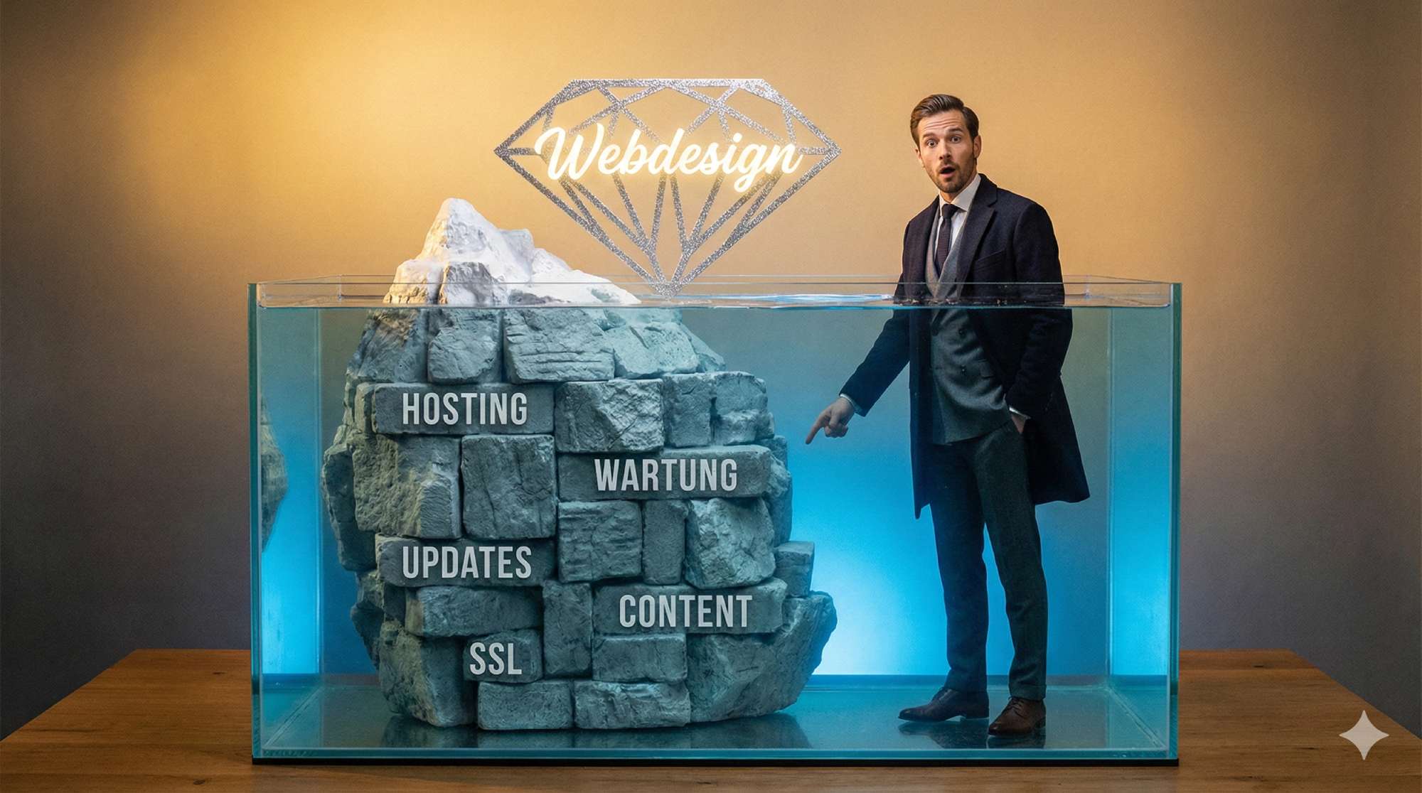 Das Webdesign-Budget ist nur die Spitze des Eisbergs: Die wahren Kosten lauern unter der Oberfläche.