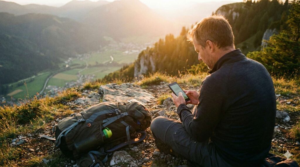Hallo?! Finger weg vom Handy. Aussicht genießen.