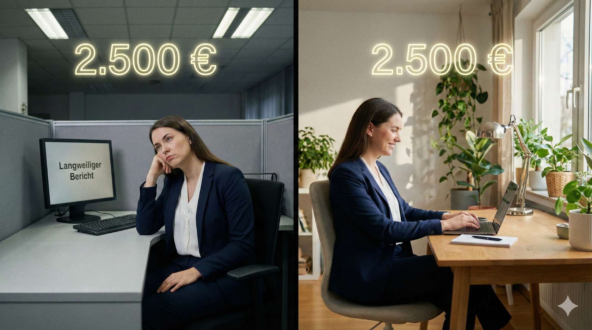 Finanziell trennen Selbständige und Angestellte oft nur 2.000 € pro Jahr. Den Unterschied macht die Freiheit.