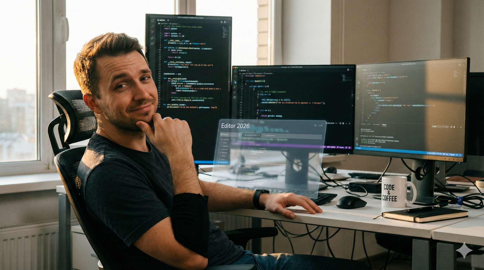 Drei Monitore, ein Dutzend Editoren, unendliche Möglichkeiten: Die Wahl des richtigen HTML-Editors entscheidet 2026 über Produktivität und Arbeitsfreude.