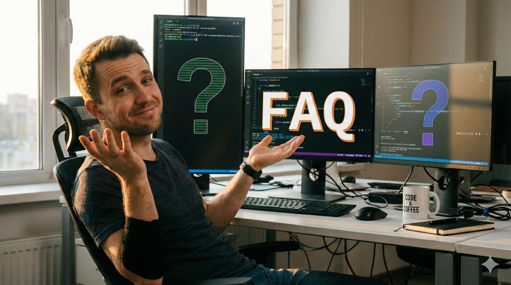 Fragezeichen in jeder Programmiersprache: Die häufigsten Fragen zu HTML-Editoren, beantwortet für Einsteiger und Entscheider.