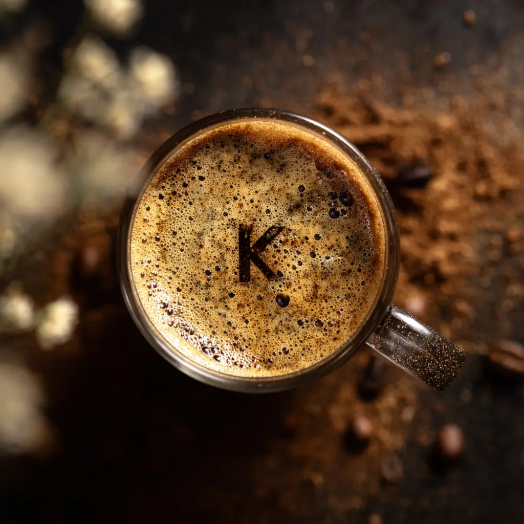 Kaffeetasse von oben.