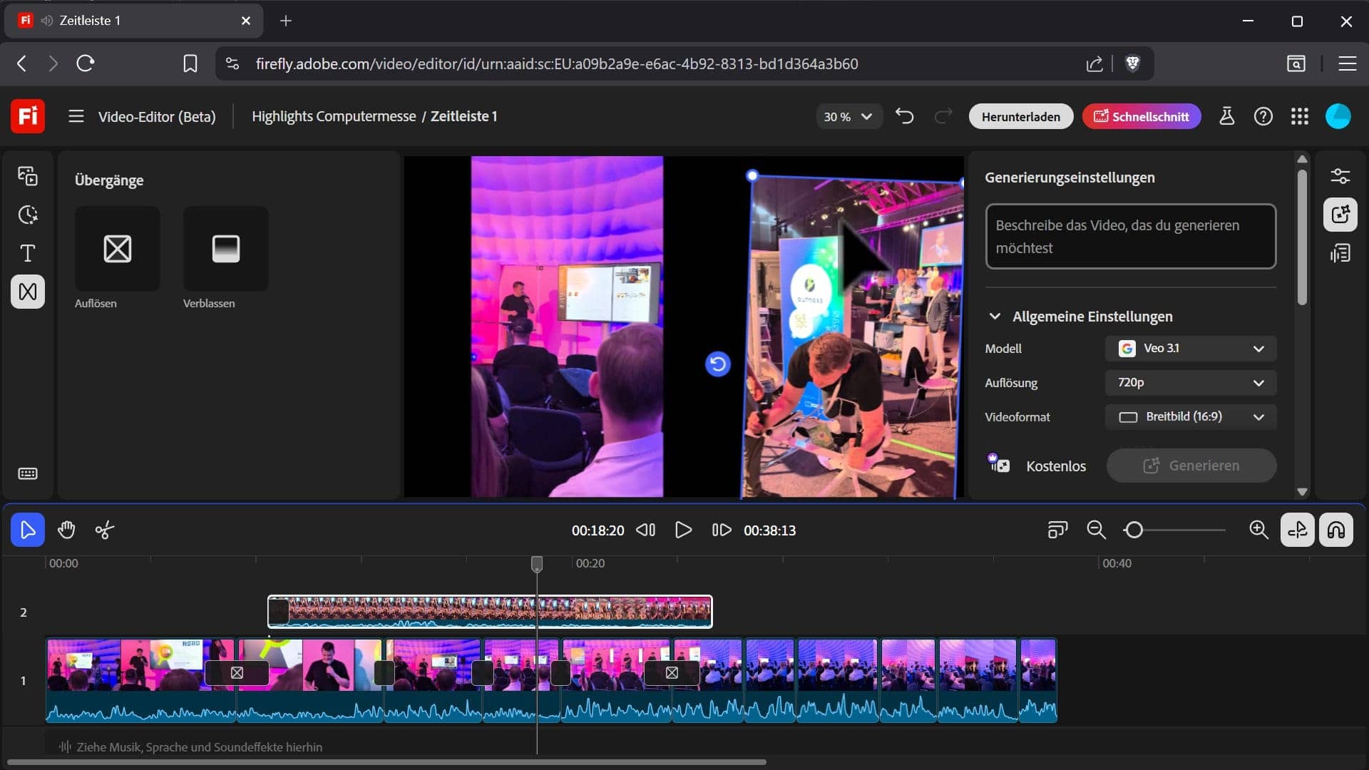 Video Rohschnitt per KI.