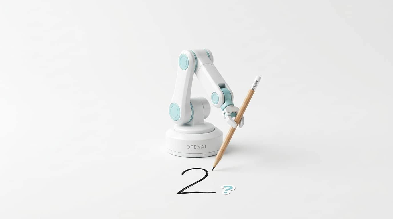 Roboterarm von OpenAI schreibt Zahl 2 mit Bleistift