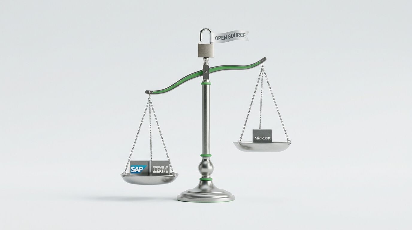 SAP und IBM wiegen schwerer als Microsoft auf einer Waage mit