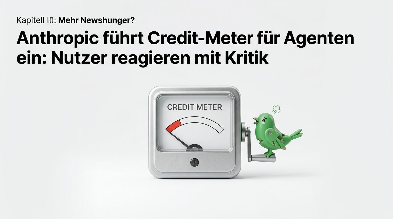Text zur Einführung eines Credit-Meters, dazu ein Messgerät und ein verärgerter grüner Vogel