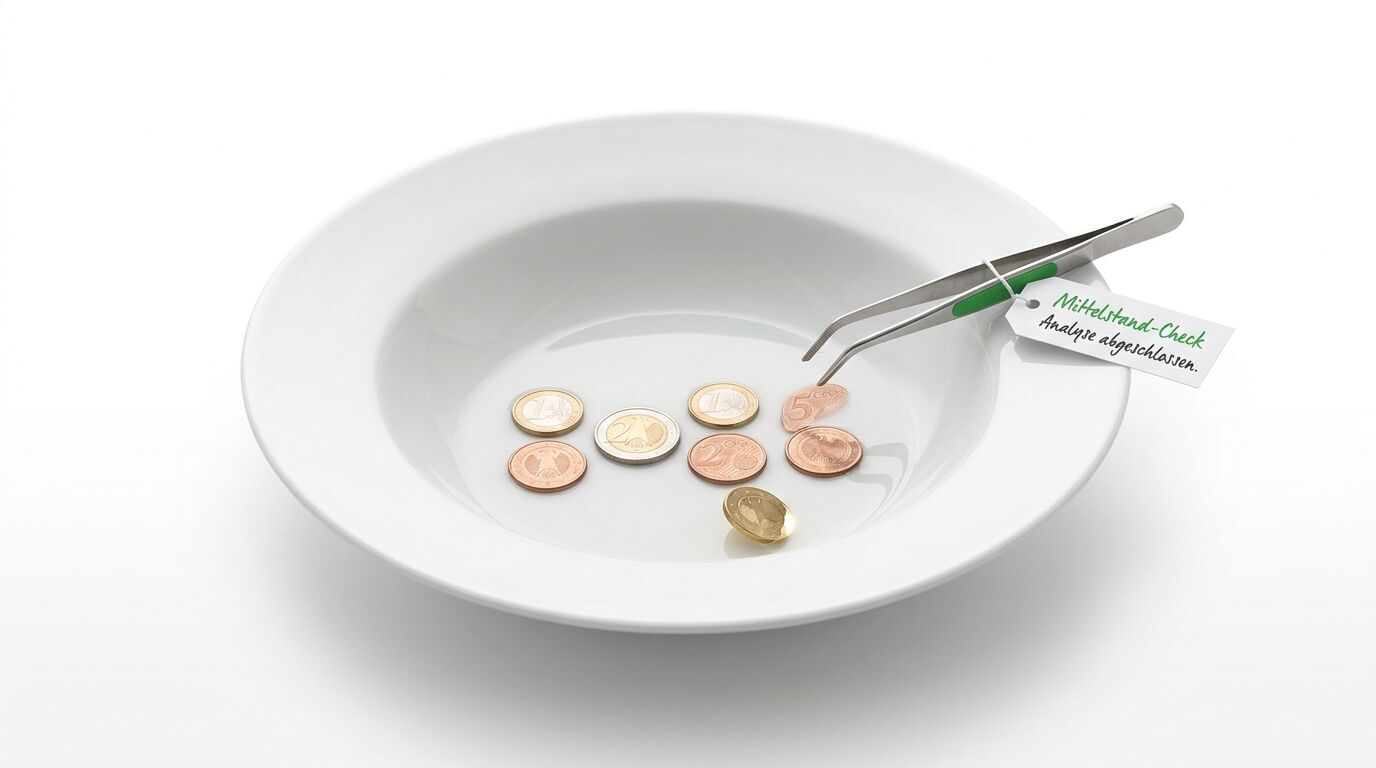 Teller mit Euro-Münzen, Pinzette und Anhänger