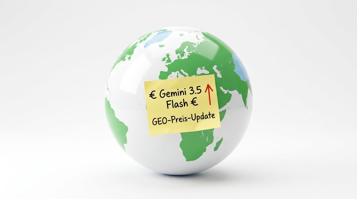 Ein Globus mit einem gelben Notizzettel darauf, auf dem