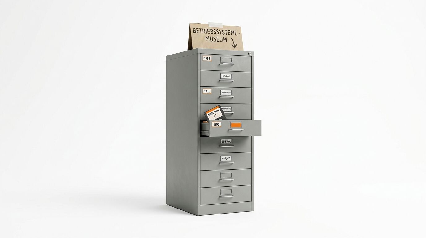 Ein grauer Metallschrank mit 