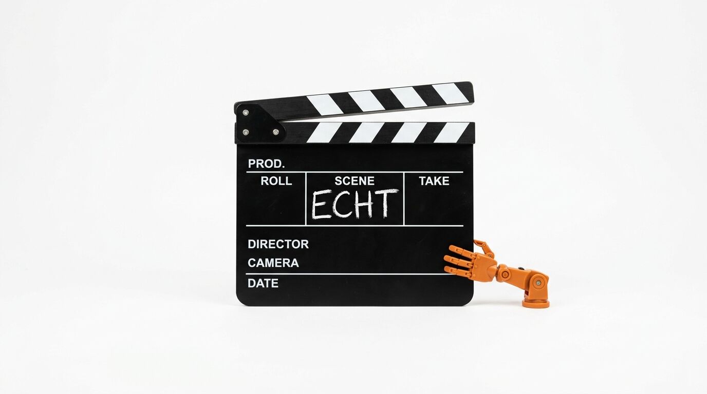 Schwarze Filmklappe mit Text