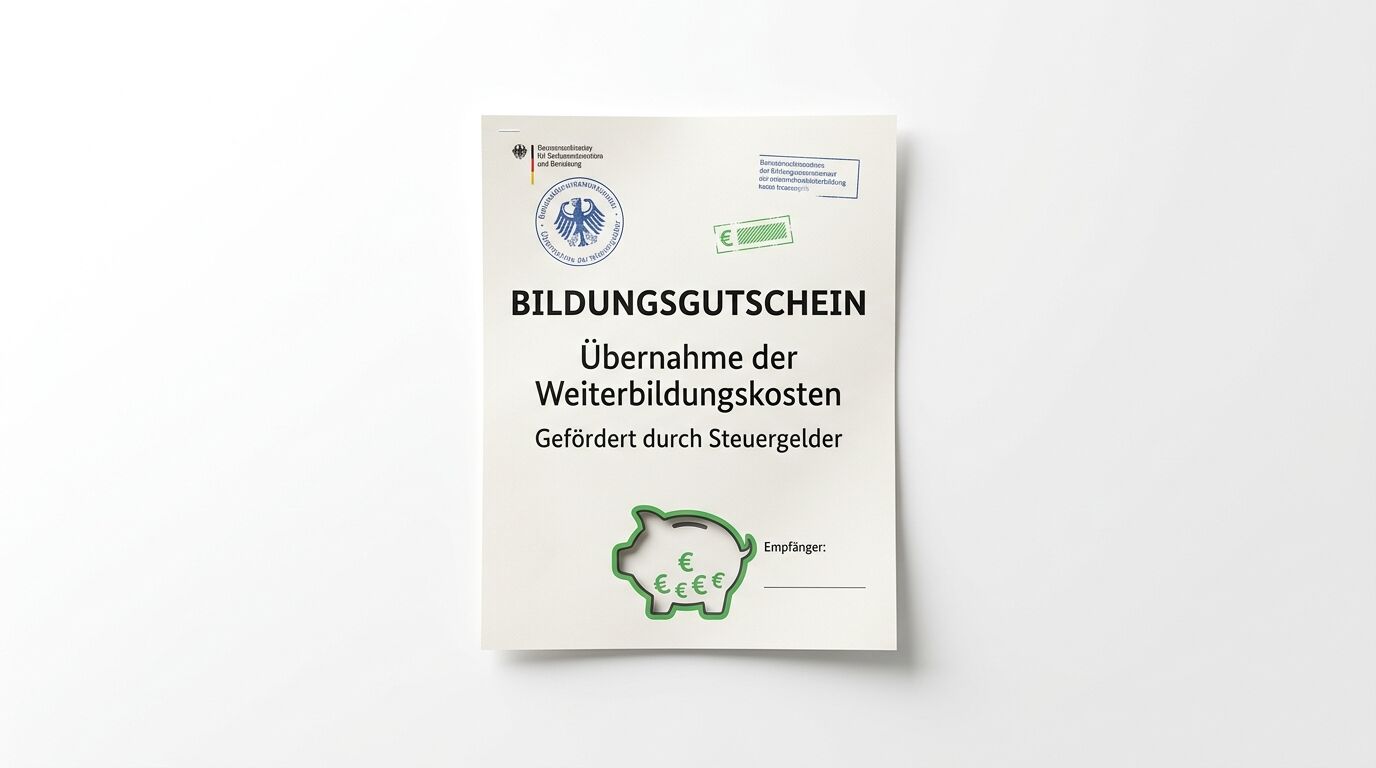 Gutschein zur Übernahme von Weiterbildungskosten, gefördert durch Steuergelder