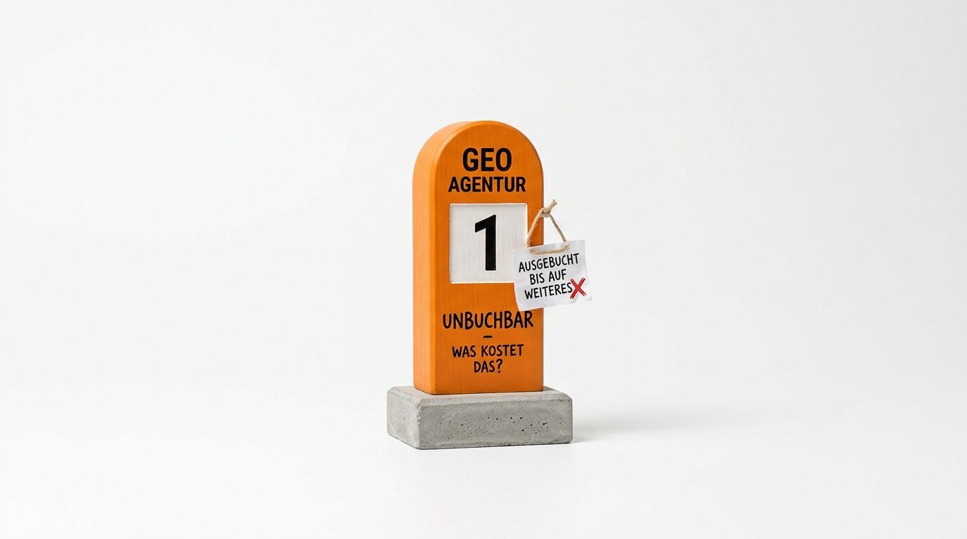 Oranges, gewölbtes Objekt mit Text und Zahl 