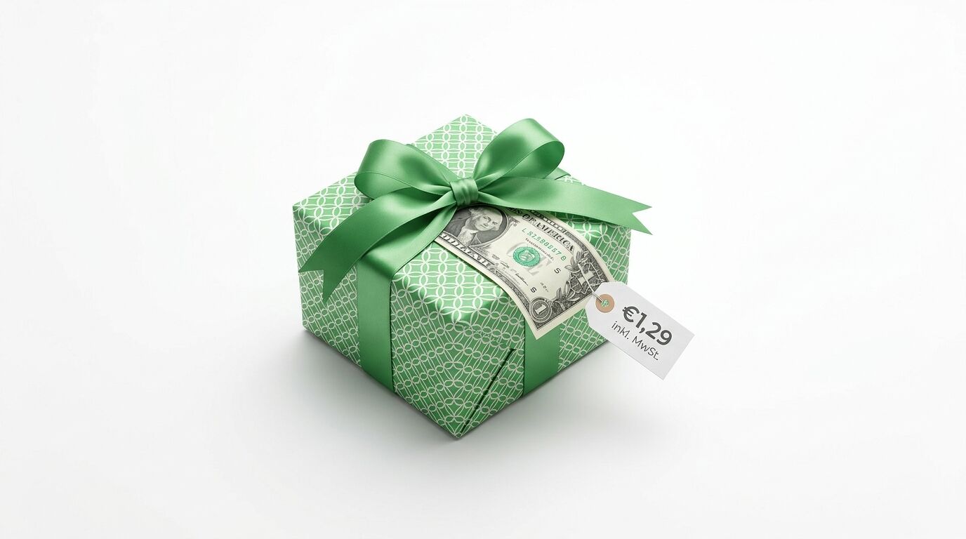 Grünes Geschenk, US-Dollar, Preisschild 