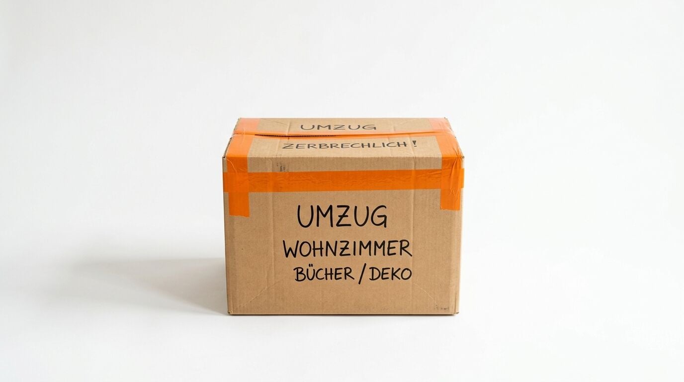 Ein brauner Karton, beschriftet mit