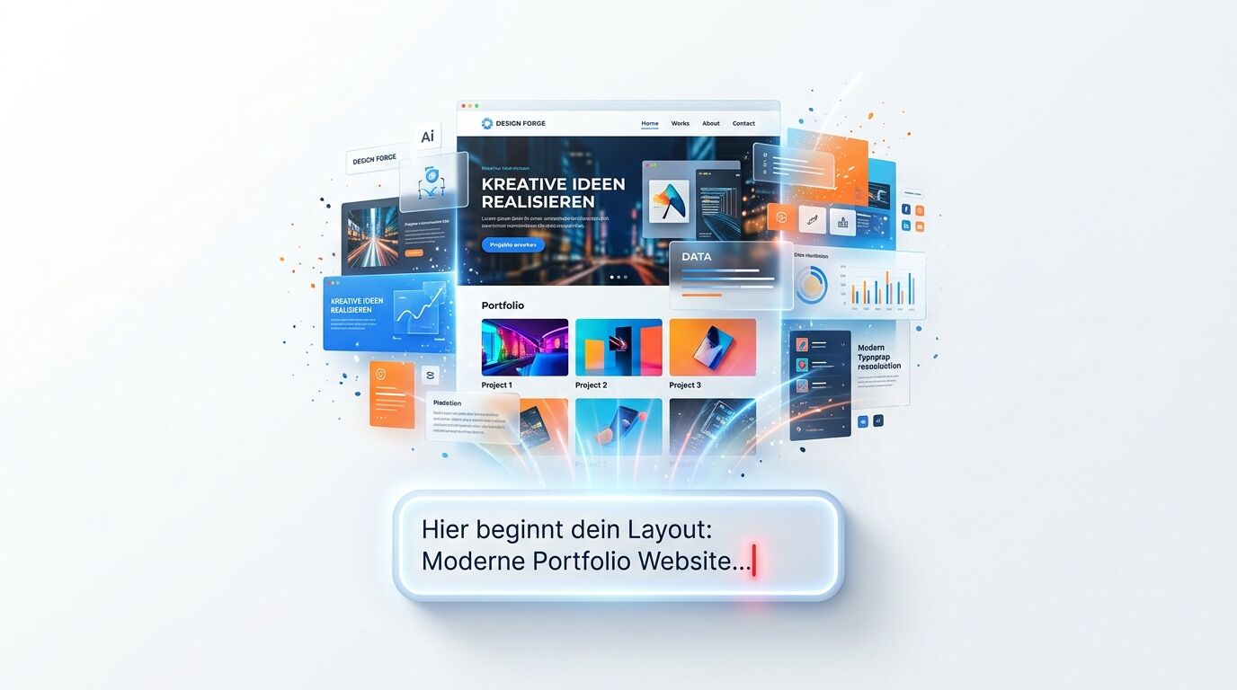Vorschau eines Website-Layouts mit Textfeld