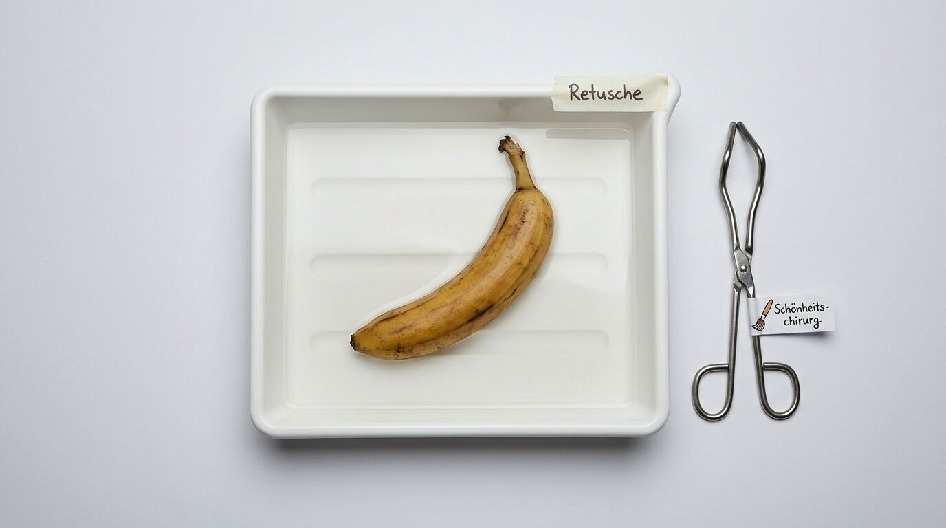 Banane in Schale, Zange, Etiketten