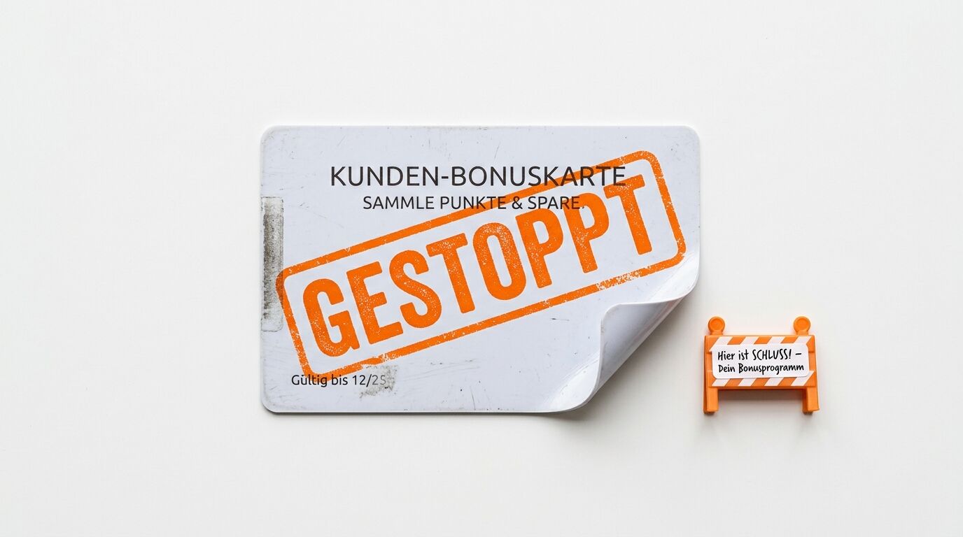 Abgenutzte Bonuskarte mit orangem