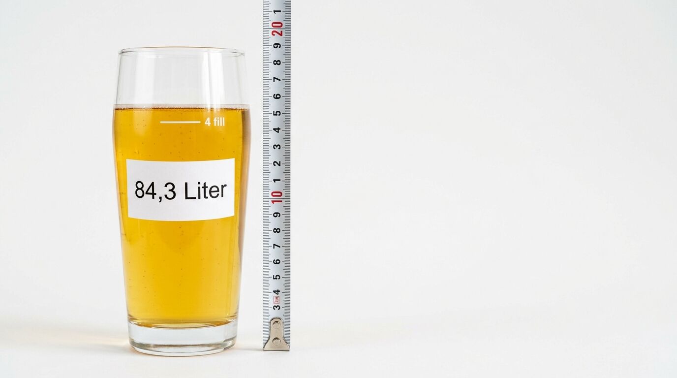 Ein gefülltes Bierglas mit der Aufschrift