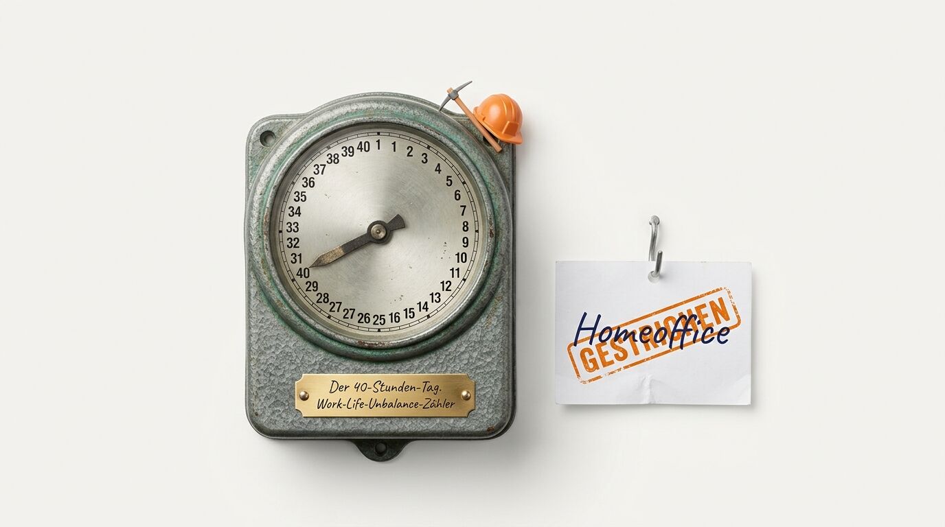 Mechanischer Zähler, daneben Zettel mit Texten „Homeoffice“ und „GESTRICHEN“