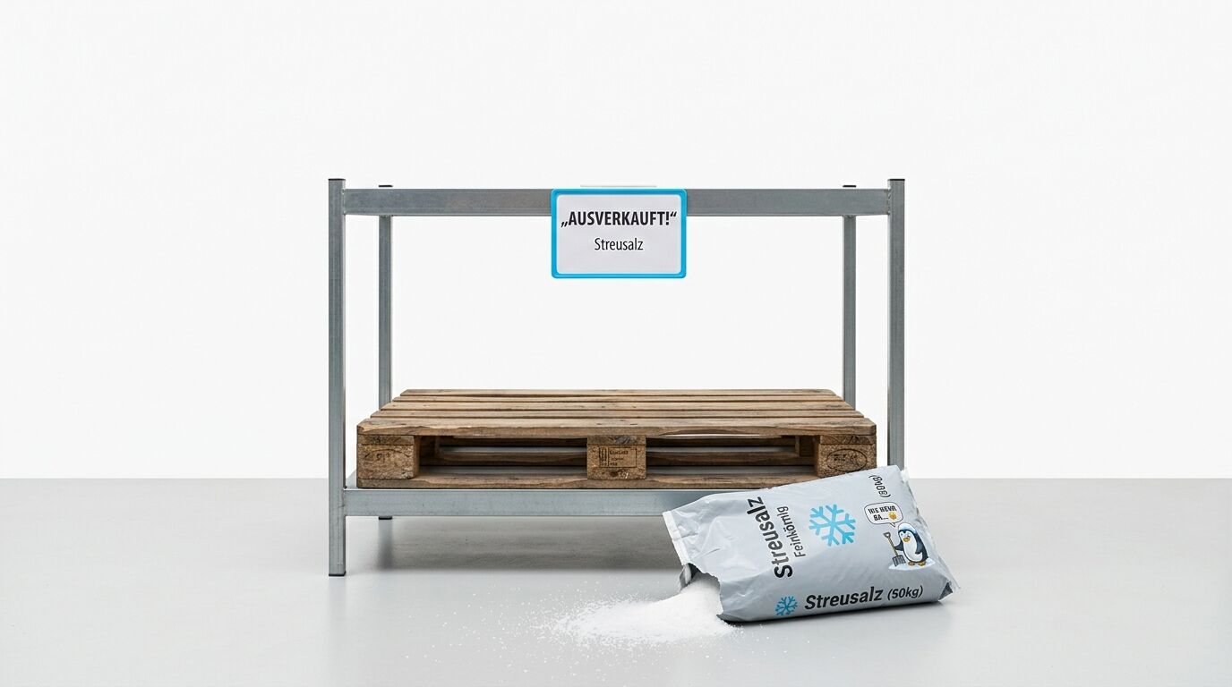 Gestraell mit Leerpalette und Schild