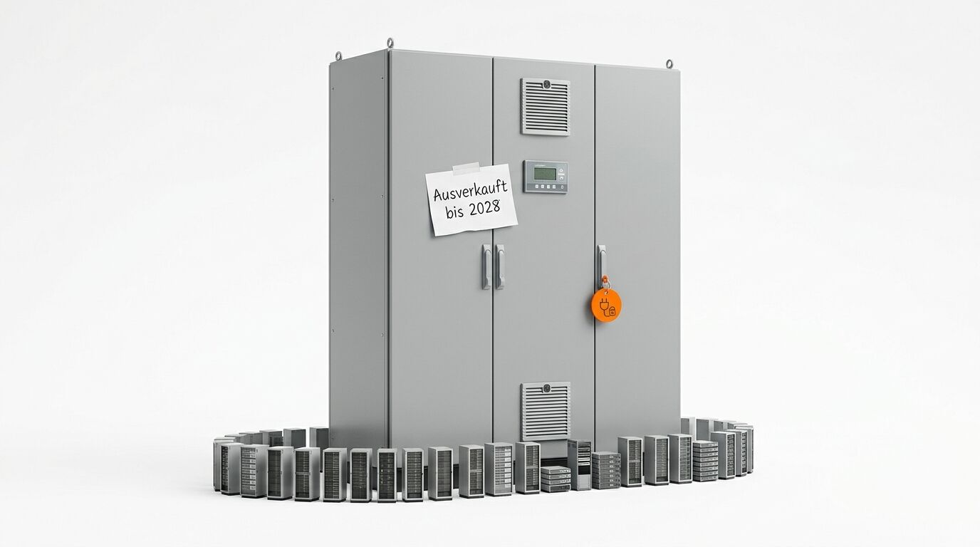 Grauer Serverschrank mit