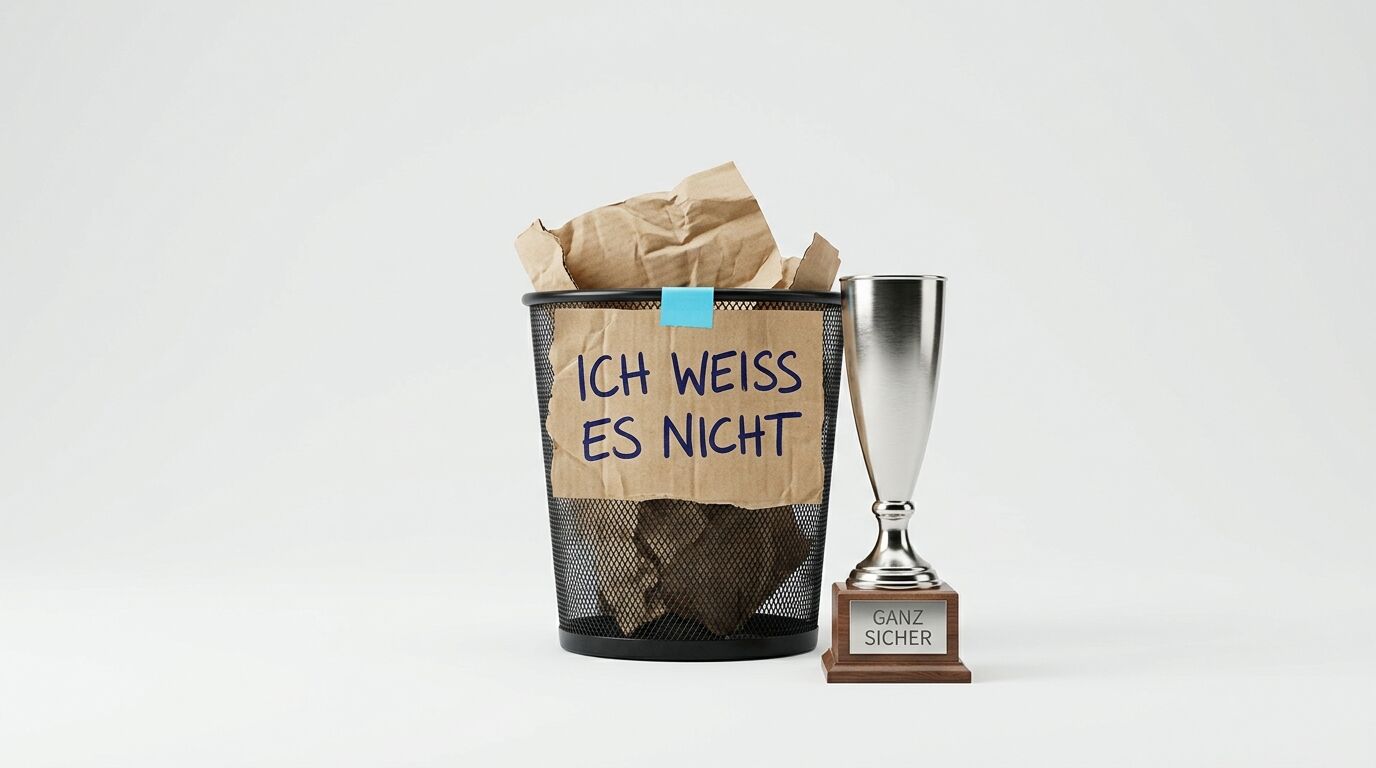 Papierkorb mit Aufschrift