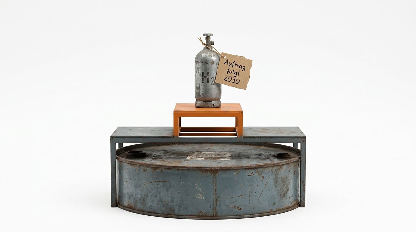 H2-Flasche mit Schild