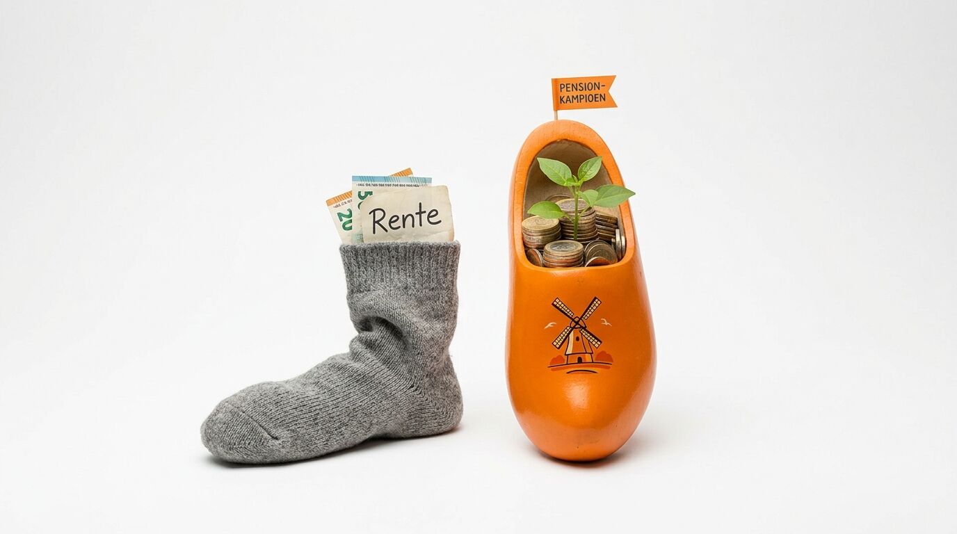 Ein Socken mit Geld und Schild