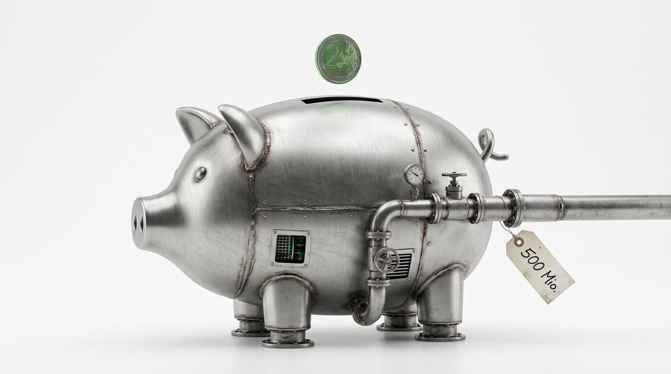 Mechanisches Metall-Sparschwein mit Rohrleitung, Geldmünze und Anhänger
