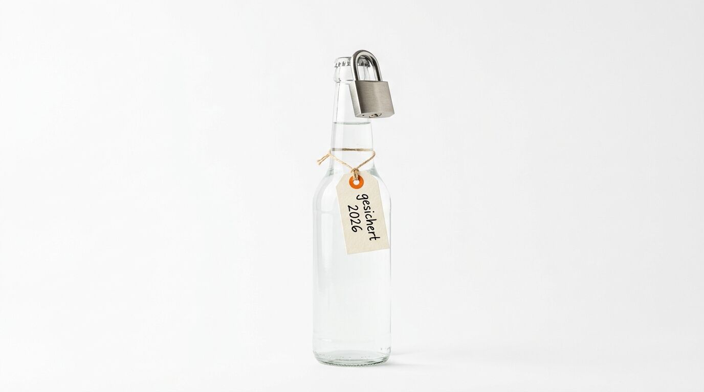 Wasserflasche mit Schloss und Anhänger 