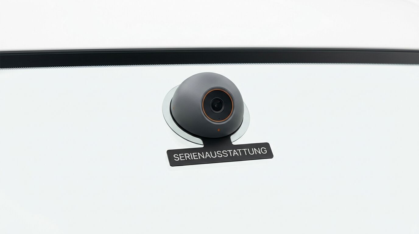 Kamera an einer weißen Fläche mit Textschild