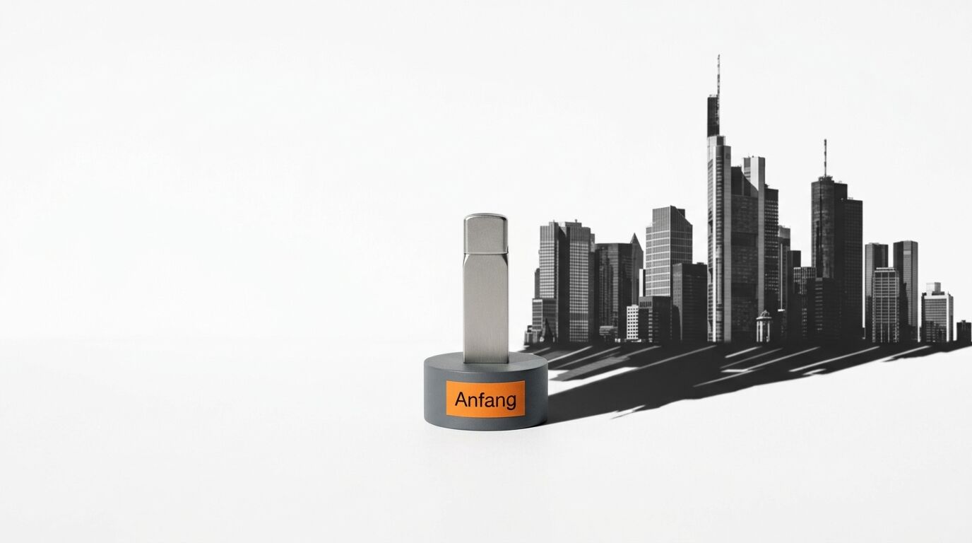 USB-Stick in Halterung mit Aufschrift