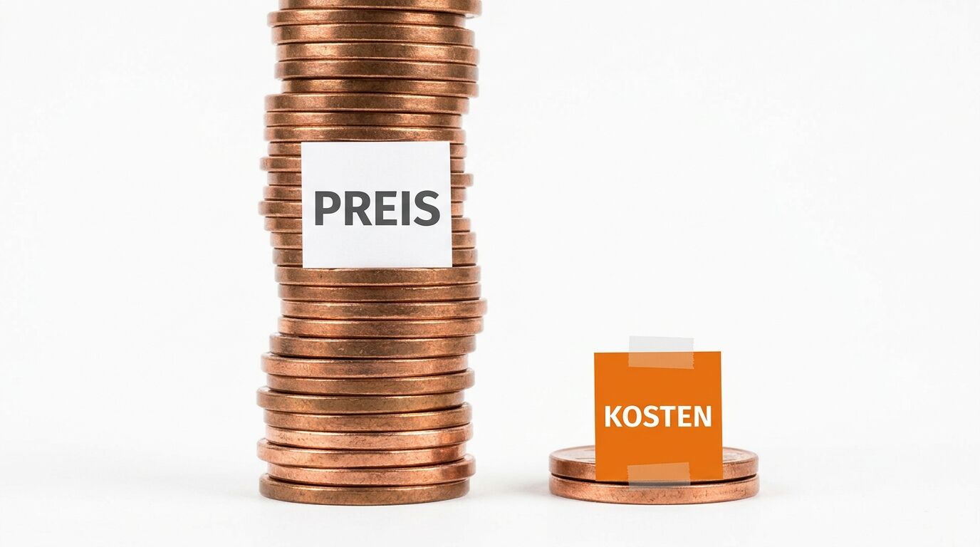 Hoher Münzstapel mit