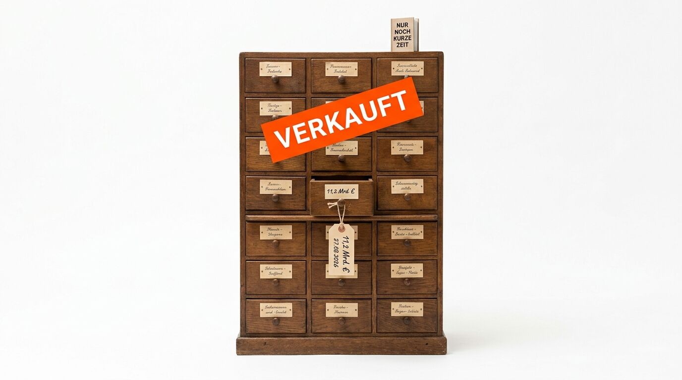 Altes Apothekerschränkchen, mit rotem