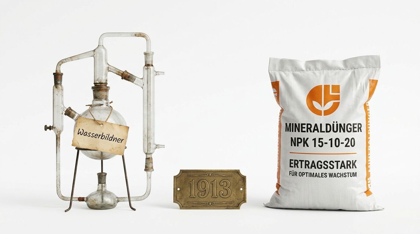 Laborapparatur, Jahr 1913, Sack Mineral dünger NPK 15-10-20