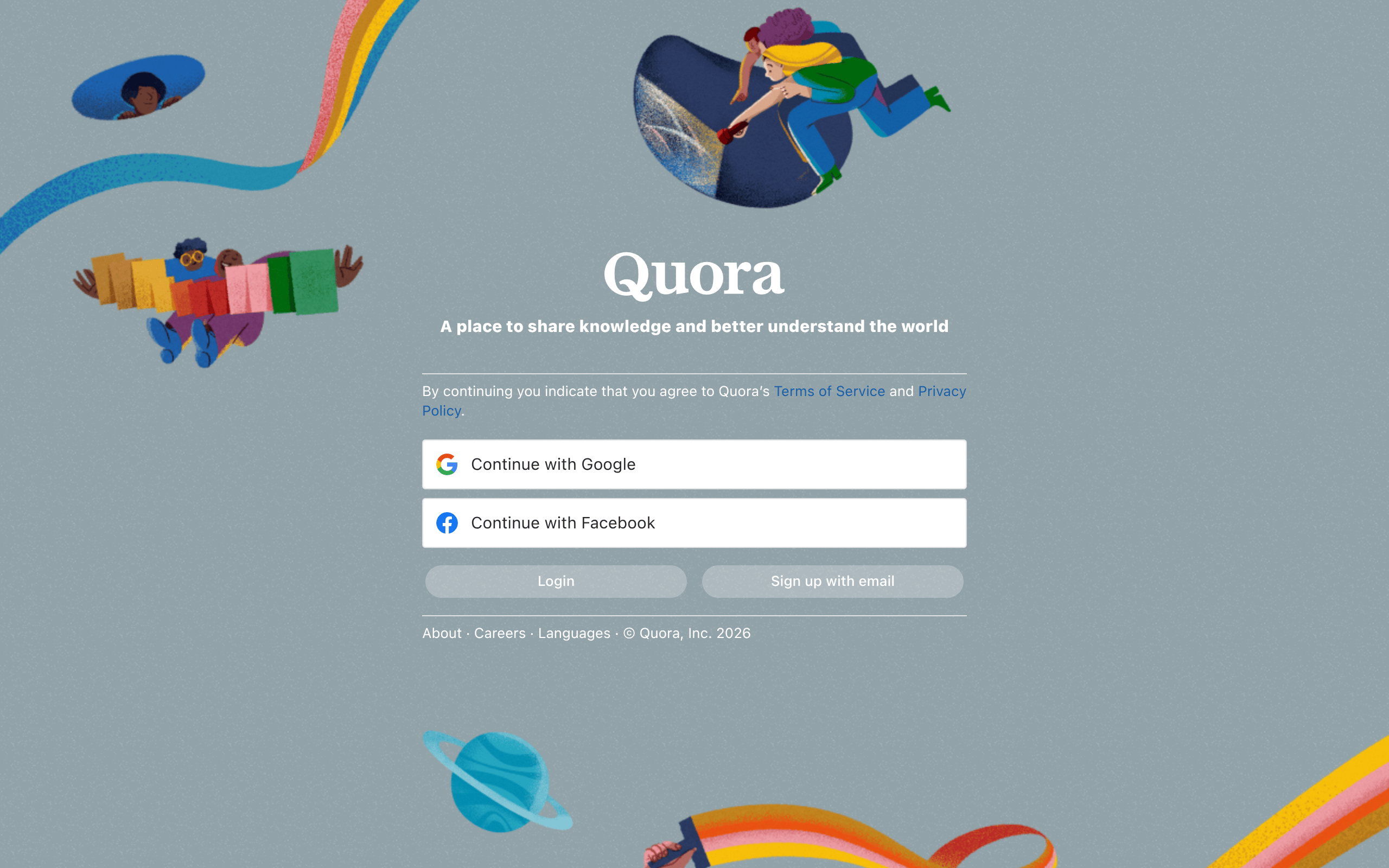 Quora Startscreen