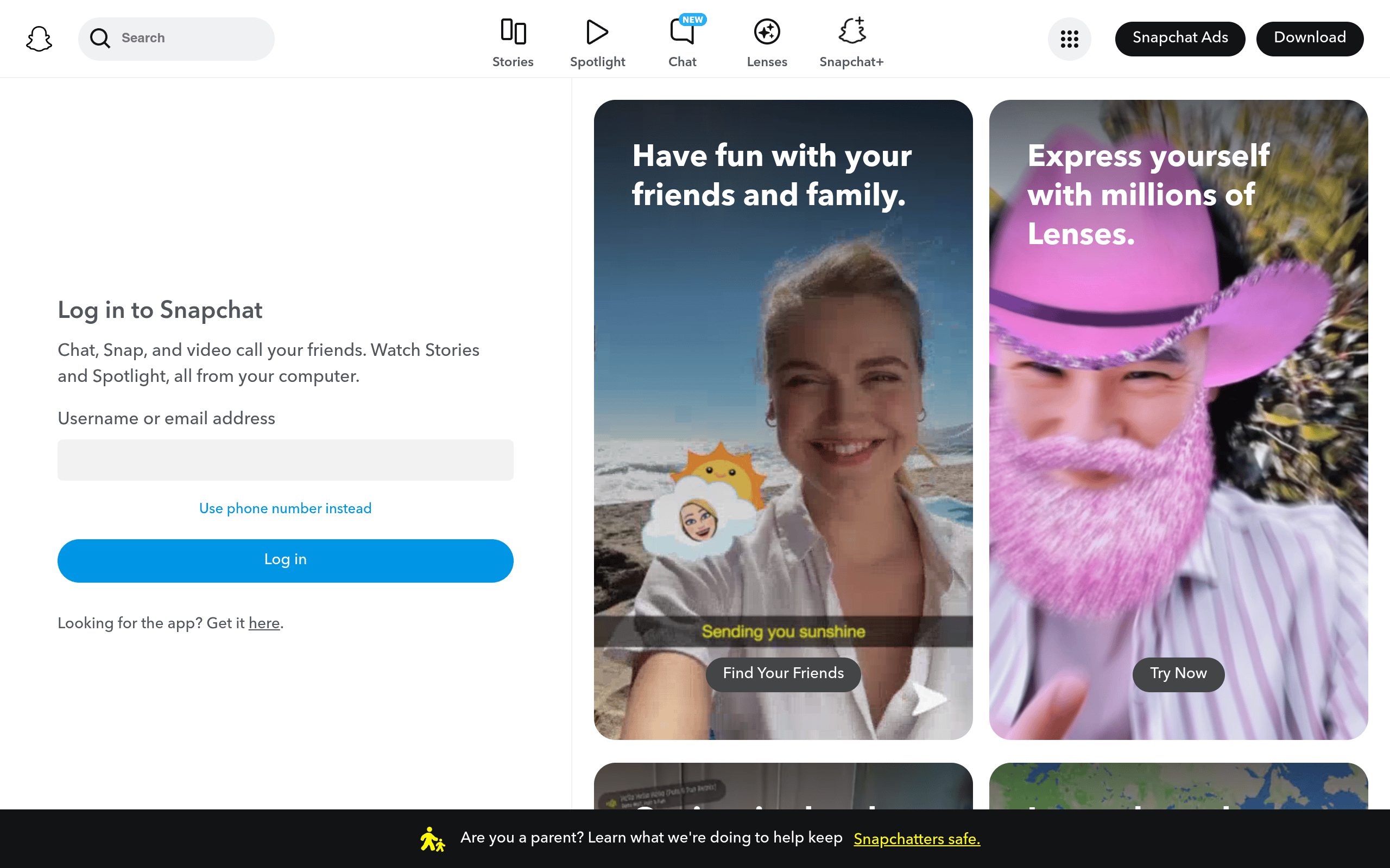 Snapchat Startscreen