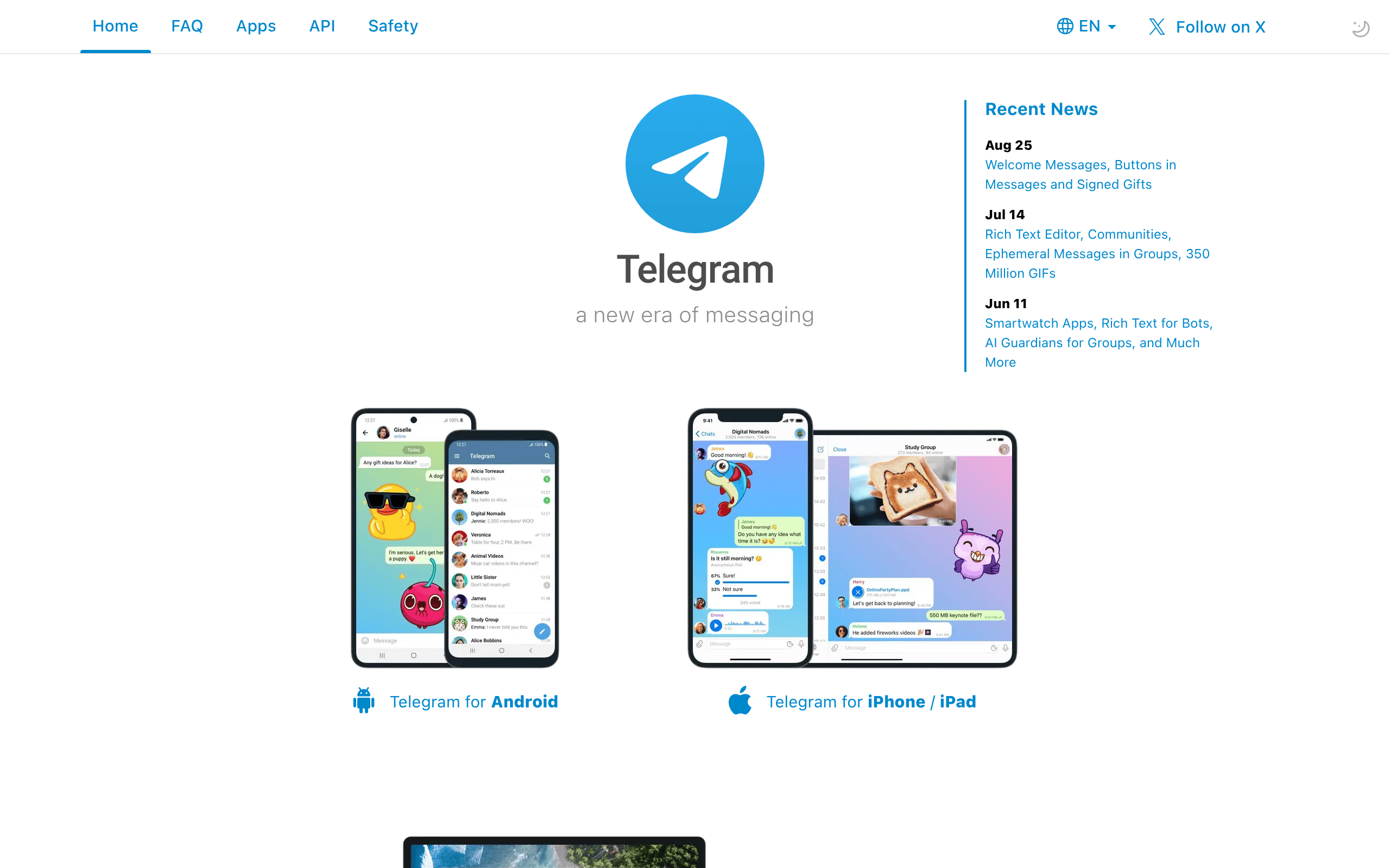 Telegram Startscreen