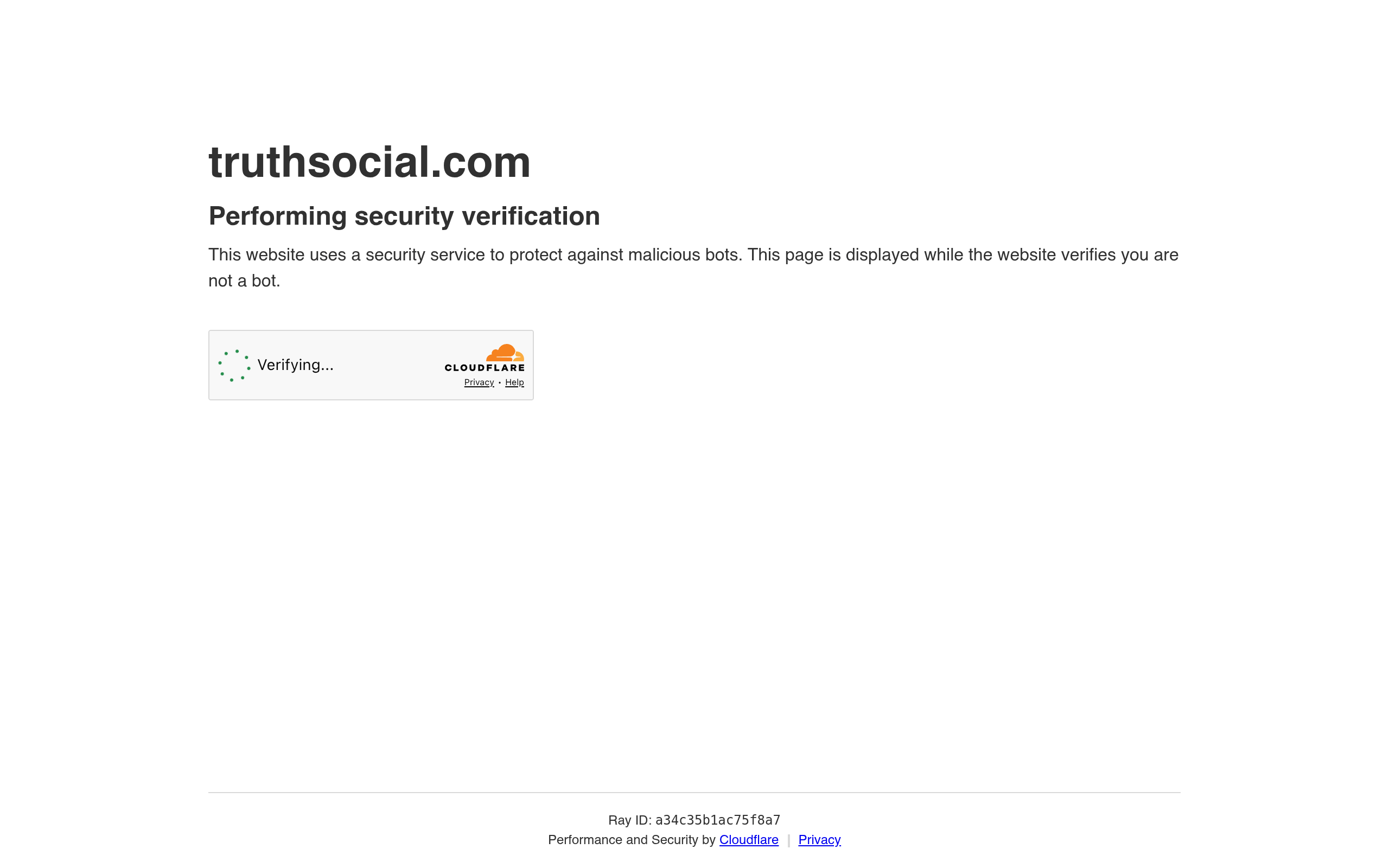 Truth Social Startscreen