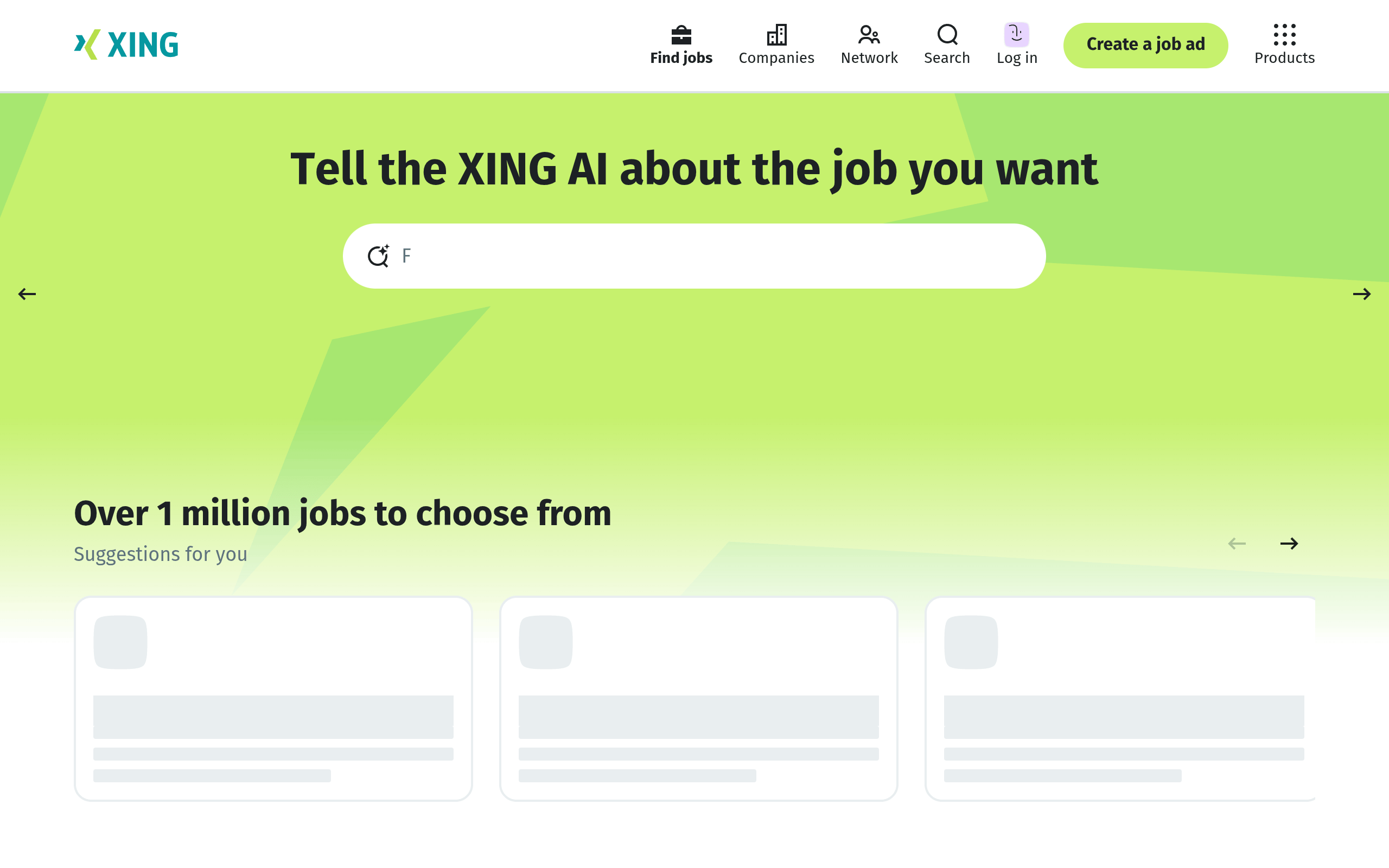 Xing Startscreen